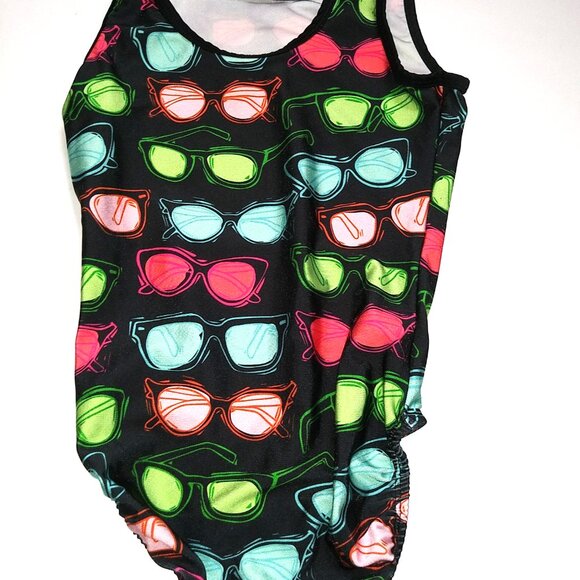 Plum Practicewear Gymnastics Leotard Retro 1980’s Style Sunglasses Print XS - Picture 3 of 5